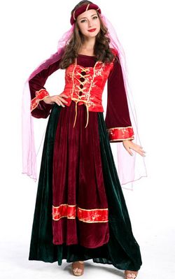 F1605 Noble Medieval Royal Persian Queen Costume